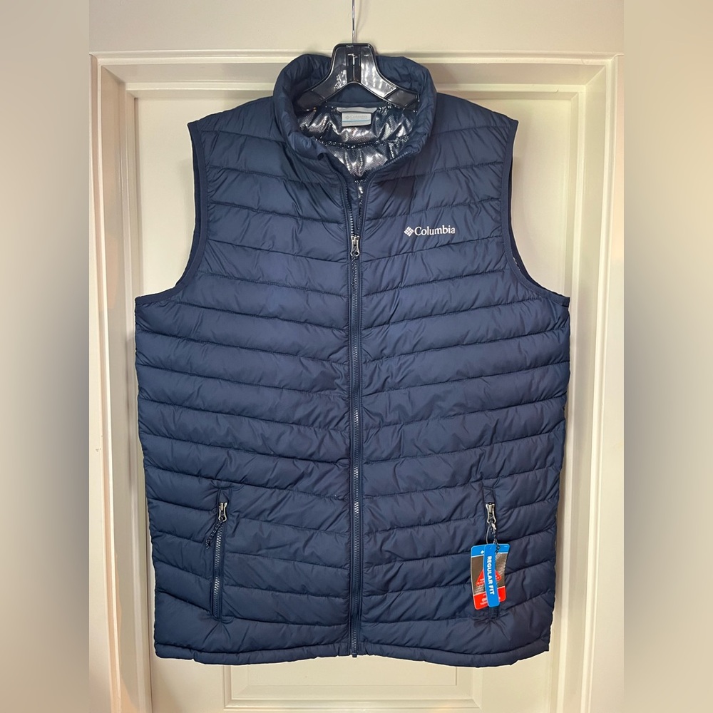 Mens LT Large TALL Columbia Slope Edge II Vest Blue Puffer Insulated New Tag